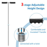 GADFISH Stainless Steel Soil Probe Rod,32-48 Inch Hight Adjustable Ground Rod Tool with T-Handle for Locating Septic Tanks,Underground Pipes,Water Lines,Graves and Gopher Runs