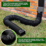 2 Pack Rain Gutter Downspout Extensions, Upgraded Flexible Drain Downspout Extender, Rainwater Drainage Diverter with Mini Connector, Extendable from 20 to 127 Inches