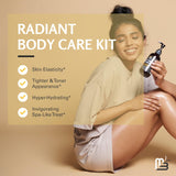M3 Naturals Anti Cellulite Massage Oil and Firm Dry Brush Kit | Collagen & Stem Cell Skin Tightening Kit | Radiant Body Care Kit for Women