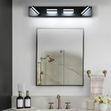360° Rotate LED Bathroom Vanity Light Fixtures, 1600LM Acrylic Matte Black Vanity Lights for Bathroom, Modern Wall Lighting Fixtures Over Mirror Kitchen Living Room Hallway (Natural White Light 5000K)