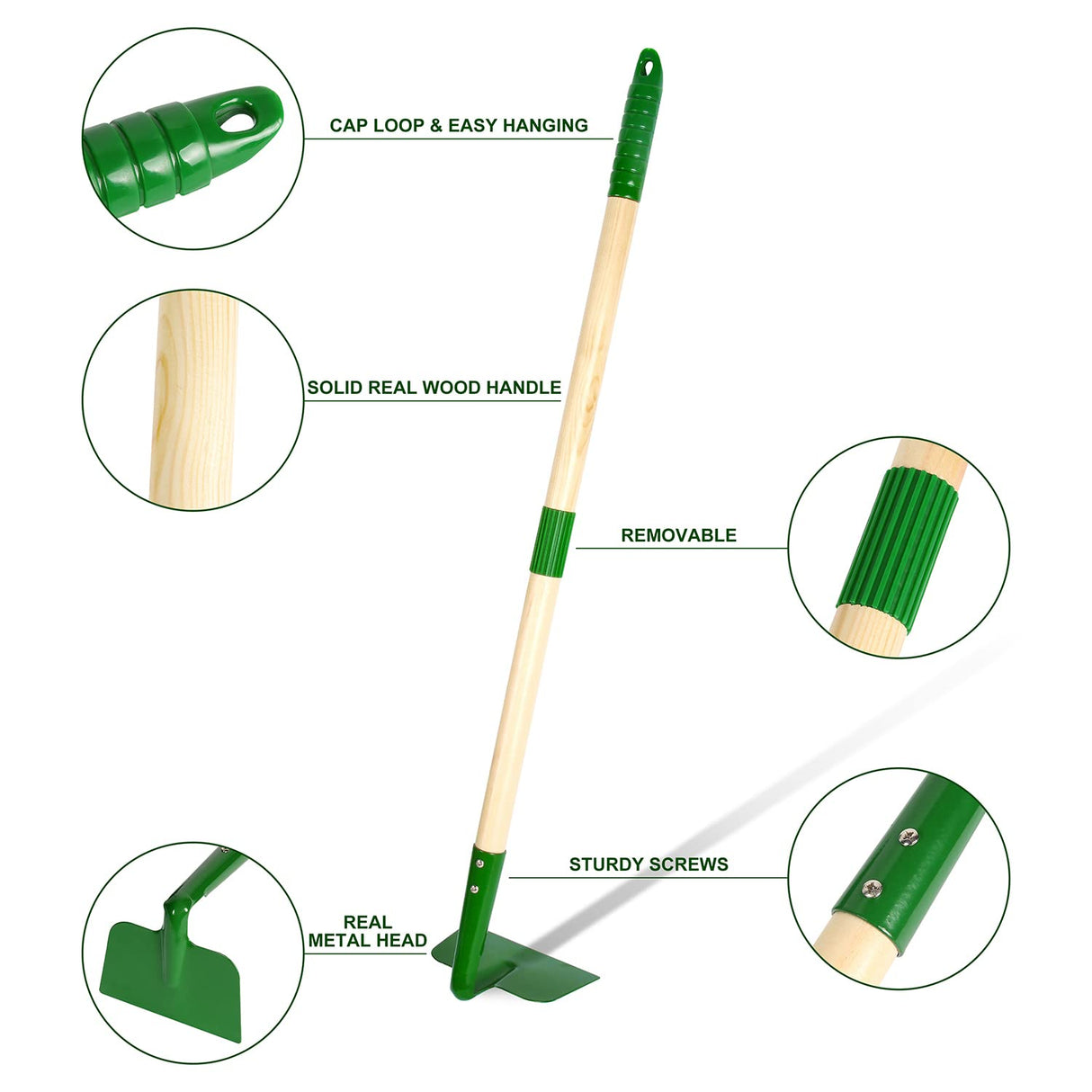 Duckura Kids Gardening Tools Set - 7pcs Garden Tool for Kids with Shovel, Rake, Hoe, Leaf Rake, Outdoor Summer Yard Lawn Digging Weed Toys, Christmas Birthday Gifts for Boys Girls Age 3 4 5 Years Old