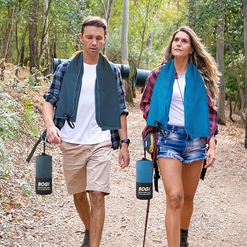 BOGI 4 Pack(8 pcs) Microfiber Travel Sports Towel-Quick Dry Towel, Soft Lightweight Microfiber Camping Towel Absorbent Compact Travel Towel for Camping Gym Beach Bath Yoga Swimming Backpacking-Large