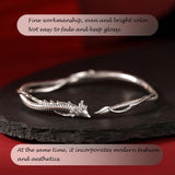 CAIYUNELEX Dragon Bracelet - Cuff Bracelet for Women Symbolize Strength and Wealth Unique Dragon Themed Jewelry Dragon Gifts Adjustable (Silver/Gold)