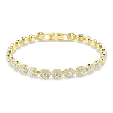 Una Angelic bracelet, Round cut, White, Gold-tSwarovski One plated