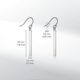 Limerencia Pure Titanium Vertical Bar Dangle Earrings, Lightweight Drop Earrings Hypoallergenic for Sensitive Ears Women (30 mm, Silver)