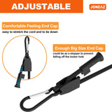 Joneaz 8 Pcs 48" Adjustable Bungee Cords with Hooks, Heavy Duty UV Resistant Shock Straps with Carabiner Clips