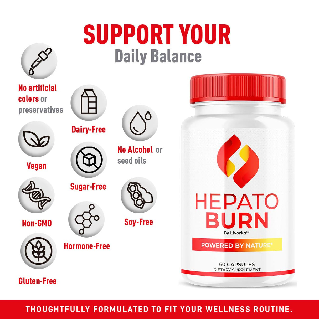 Hepato Burn Capsules - HepatoBurn Pills Supplement Support, Hepatoburn Advanced Formula - All Natural Vitamin Energy and Wellness, Hepato Burn Premium Formula, 60 Capsules for 1 Month