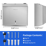DUTYWORKS Commercial Paper Towel Dispenser Wall Mount, 304 Stainless Steel C-Fold Multifold Trifold Holder with Lock, Large Capacity Hand Towel Tissue Dispenser for Bathroom Kitchen Restaurant Office