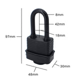 SafiSwords Waterproof Padlocks Keyed Alike for Outdoor use, Covered Heavy Duty Laminated Steel Lock, 1-9/16 Inch. Wide, Long Padlock, Pack of 6