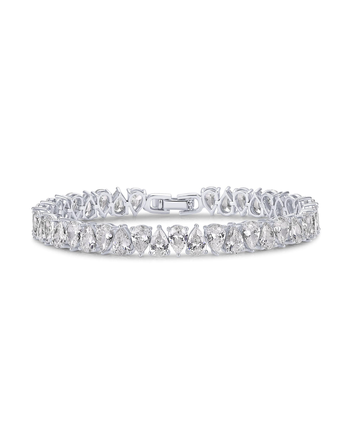 PAVOI CZ Wedding Bridal Tennis Bracelet for Women, White Gold, 6.5"