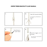 KISPER Tennis Bracelets for Women 14k White Gold Plated Round Cut CZ