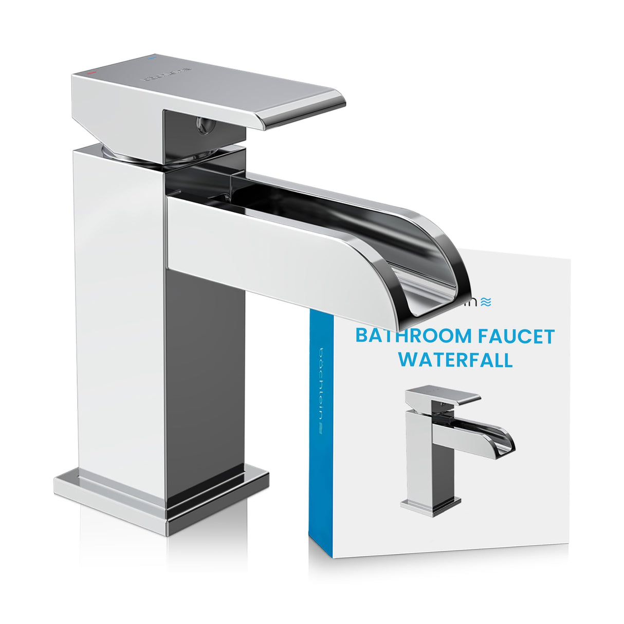 Bächlein Water Tap for The Bathroom in Stream Design, Single-Lever Mixer with Durable Ceramic Cartridge and Installation Set, Bathroom Faucet Chrome