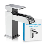 Bächlein Water Tap for The Bathroom in Stream Design, Single-Lever Mixer with Durable Ceramic Cartridge and Installation Set, Bathroom Faucet Chrome