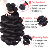 Body Wave Bundles Human Hair 18 20 22 24 Inch 4 Bundles Human Hair 12A Unprocessed Brazilian Virgin 100% Real Human Hair Bundles Double Weft Natural Black Color Hight Gram Hair Extensions