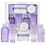 BODY & EARTH Bath and Body Gift Box for Women- 6 Pcs Lavender Bath Kit for Women Spa Set, Birthday, Christmas Gift Set Includes Body Lotion, Bubble Bath, Shower Gel