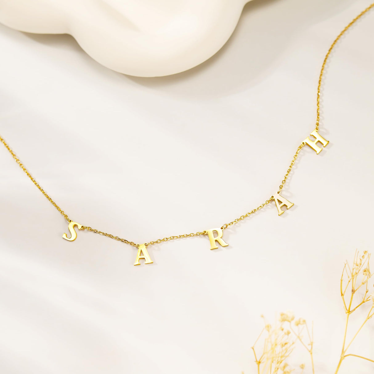 TRANGEL Multiple Initial Necklaces for Women,Custom Name Necklace Personalized,18K Gold Plated Choker Name Necklace Dainty Customize Letter Necklace for Girls