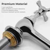 VANCOCO Traditional Chrome Brass Basin Tap Pair 1/2", Victorian Style Hot and Cold Head Cross Lever Bathroom Sink Taps, Polished Chrome Brass Pillar Toilet Sink Wash Faucet Set of 2