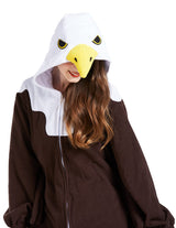 Bald Eagle Onesie Costume Adult Halloween Christmas Animal Cosplay One Piece Pajamas for Men Women Small