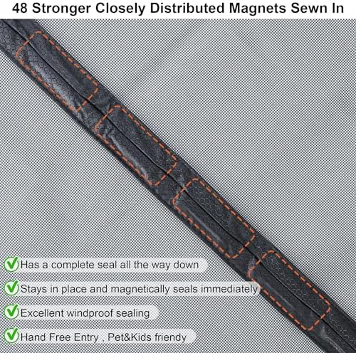 Magnetic Screen Door Thicker 255g/㎡ Mesh,Reversible Wide Left Right Side Opening Fits Door to 70 x 80,Heavy Duty Mesh French Bug Door Screen Magnetic Closure for Sliding Patio Door,Screen 73"x81"