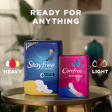 Stayfree Maxi Regular Pads for Women, Wingless, Reliable Protection and Absorbency of Feminine Periods, Scented, White, 66 count