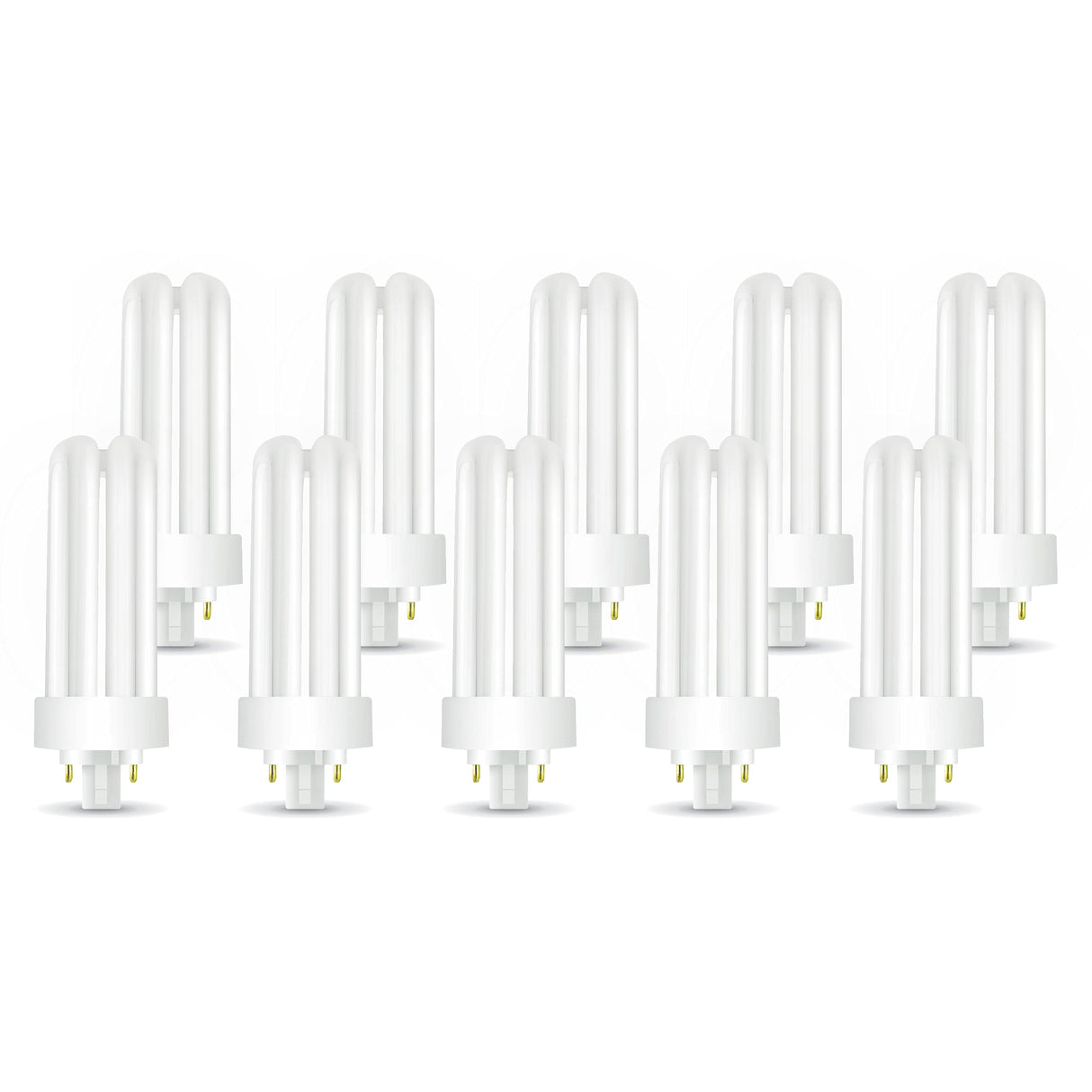 Circle (10 Pack PLT-26W 841 CFL Bulb, 4-Pin GX24q-3, 26W Triple Tube Compact Fluorescent, 4100K Cool White, Replaces Sylvania CF26DT/E/IN/841, Philips PL-T 26W/41/4P/ALTO