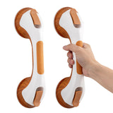 TAILI Shower Grab Bar, 2 Pack 12 Inch Suction Grab Bars for Bathtubs and Elderly, Shower Handle for Seniors Bathroom Safety Grip, No Drilling Removable,Wood Grain