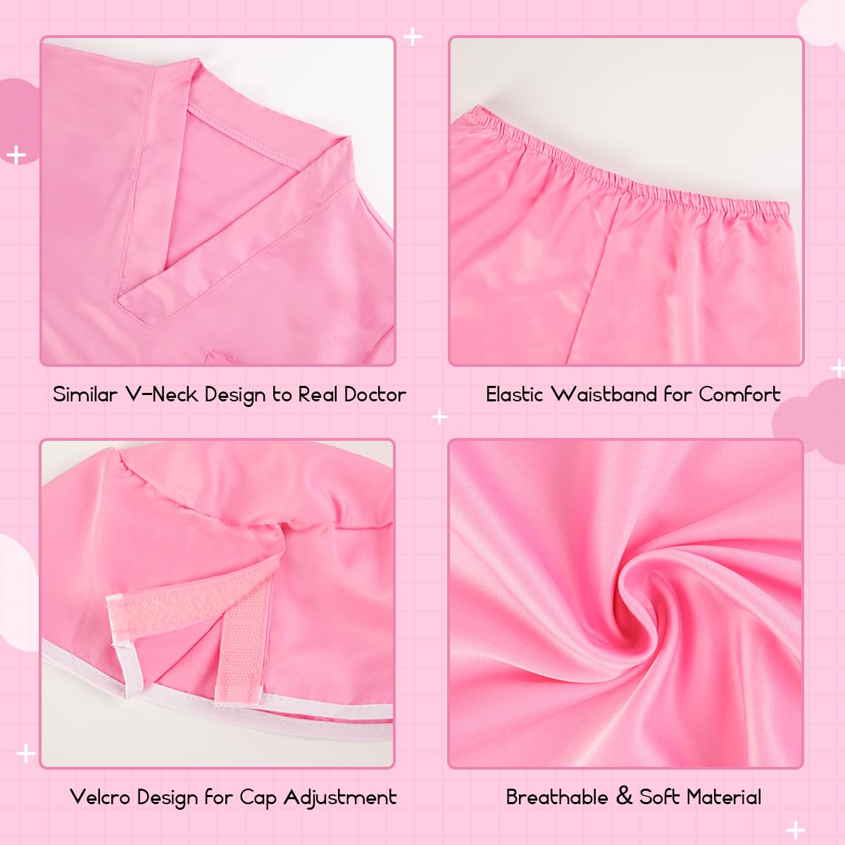 Meland Doctor Costume for Girls-Kid Dress Up for Halloween(Pink,3-4 Years)
