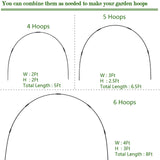36 Rods Garden Hoops Kit for Raised Beds, 6 Sets 8FT Fiberglass Grow Tunnel