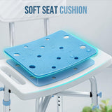 OasisSpace Heavy Duty Shower Chair with Back 500lb, EVA Padded Bath Seat with Height Adjustable Tube- Medical Tool Free Anti-Slip Shower Bench Bathtub Stool for Elderly, Senior, Handicap & Disabled