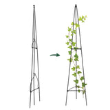 Arcadia Garden Products – No Assembly Required – 4 ft Folding Metal Obelisk Trellis for Climbing Plants – Plastic-Coated Grow Support for Indoor Outdoor Flowers, Vegetables, Vines, Ivy
