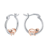 Hypoallergenic Sloth Hoop Earrings Gifts for Girls Women Cute Sloth Jewelry