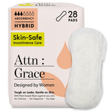 Attn: Grace Hybrid Incontinence Pads for Women, 28-Pack - High Absorbency, Breathable, Plant-Based - Incontinence Pads for Light Bladder Leaks & Sensitive Skin