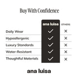 Ana Luisa Asher Huggie Hoop Earrings for Women - Silver & Gold Mixed Metal