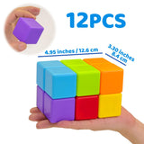 Magnetic Building Blocks Large, 1.65 inch Stacking Cubes for Toddlers