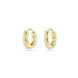 Swarovski Matrix Hoop Earrings, Round Cut, Clear, Gold-Tone Finished
