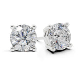 Belacqua 1/2 Carat Round Lab Grown Diamond Stud Earrings in 14K White Gold