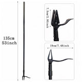 Vornilo All Black Stand Up Weed Puller 53 Inch Manual Weed Remover Tool Heavy Duty Metal Long Handle Root Removal Weeder with Reinforced Claw and Three Section Steel Shaft for Garden Lawn Yard Use