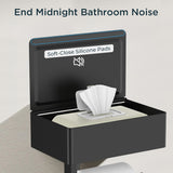 FORIOUS Toilet Paper Holder with Shelf, Sanitary Napkin Receptacle Tampon Holder, Wall Mount Toilet Paper Holder with Storage, Flushable Wipes Dispenser Fits for Bathroom Commercial(2, Matte Black)