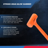 NEIKO 02849A 4 Lb Dead Blow Hammer, Neon Orange | Unibody Molded | Checkered Grip | Spark and Rebound Resistant
