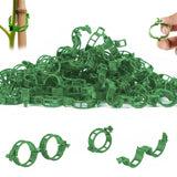 FXOICMI Plant Support Clips, Plastic Garden Fixing Clips for Climbing Plants Tomato Grape Vines, Greenhouse Garden Clips to Keep Plants Upright & Healthy (100, Green)