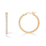 PAVOI Hoop Earrings for Women, 925 Silver, Yellow Gold, Size 30 Millimeters