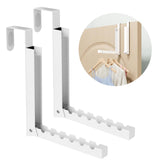 BAKON Over The Door Hanger Folding Clothes Drying Rack, Folding Hanging Coat Rack for Indoor Laundry Room Compact Small Space Foldable Portable Clothing Hanger Hook Collapsible- 2 Pack