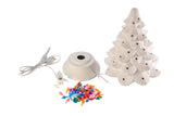 Creative Hobbies Ready to Paint Ceramic Bisque, Large 15.5" Christmas Tree & Base - Light Up! - Electrical Cord, Bulb, Multi-Colored Twists, & Star Included