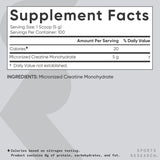 Sports Research Creatine Monohydrate - Gain Lean Muscle, Improve Performance and Strength and Support Workout Recovery - 5 g Micronized Creatine - 1.1LBS
