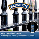 Hammerite 5092965 Metal Paint: Smooth Black 400Ml (Aerosol)