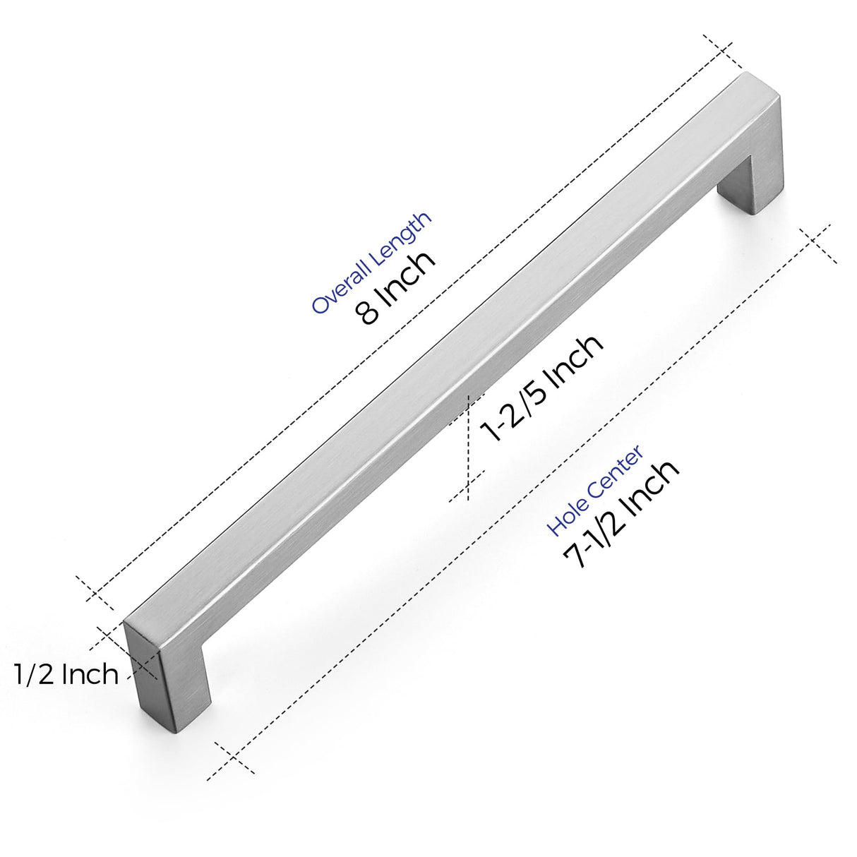 Ravinte 32 Pack 7-1/2 Inch Square Cabinet Handles Satin Nickel Pulls Brushed Nickel Drawer Pulls Kitchen Cupboard Hardware for Cabinets Cupboard Drawer Handles