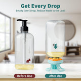 Luvan 4-Pack Bottle Emptying Cap Flip Dispenser Kit for Every Drop Universal Inverted No-Waste Caps for Shampoo Lotion Soap Ketchup Mustard Sauces Space-Saver for Kitchen Bathroom