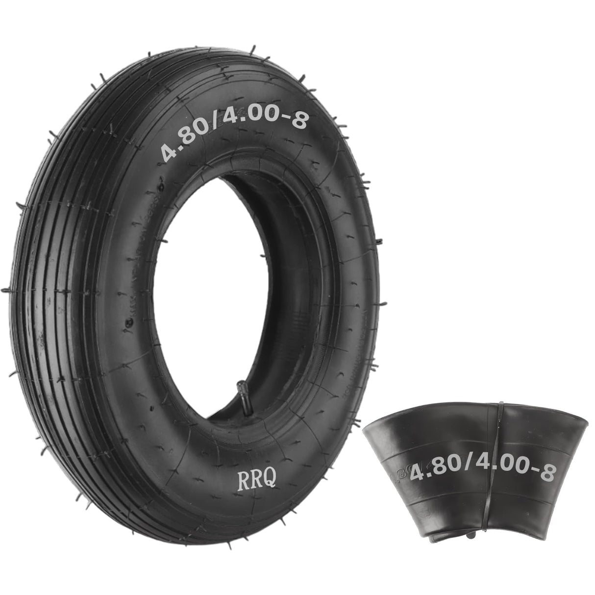 RRQ (1-Set) 4.80/4.00-8" Tire and Inner Tube Set, Fit 4.00-8 Pneumatic Tire