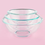 Pyrex Essentials (3-Piece) Glass Mixing Bowls Set for Prepping and Baking