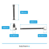 Bächlein Pop-up Drain for The Bathtub, pop-up Function with Sieve for a Clean Bathtub Drain, Complete kit with Flexible Overflow, Overflow Cover and Siphon